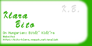 klara bito business card